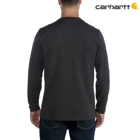 Carhartt Heavyweight Longsleeve Logo Graphic Carbon Heather Shirt Heren Carhartt Heavyweight Longsleeve Logo Graphic Carbon Heather Shirt Heren