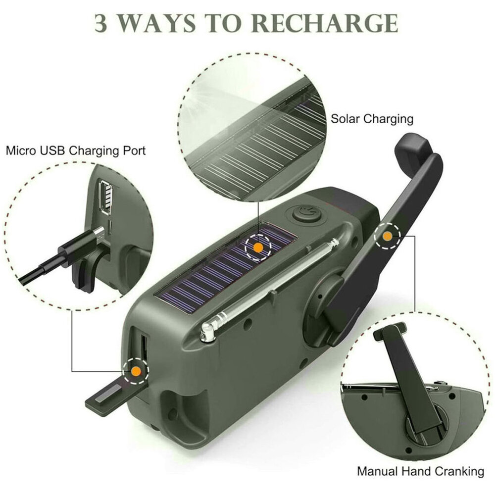 Noodradio – USB, Solar & Opwindbaar
