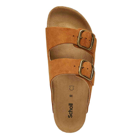 Scholl Josephine New Leather Cognac Sandalen Dames Scholl Josephine New Leather Cognac Sandalen Dames