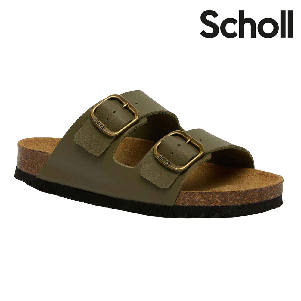 Scholl Josephine Synth Khaki Sandalen Dames Scholl Josephine Synth Khaki Sandalen Dames
