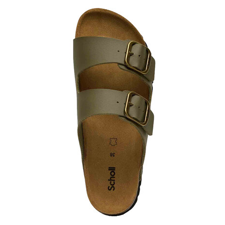 Scholl Josephine Synth Khaki Sandalen Dames Scholl Josephine Synth Khaki Sandalen Dames