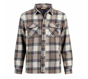 Life Line Pico Beige Check Lined Flannel Shirt Heren