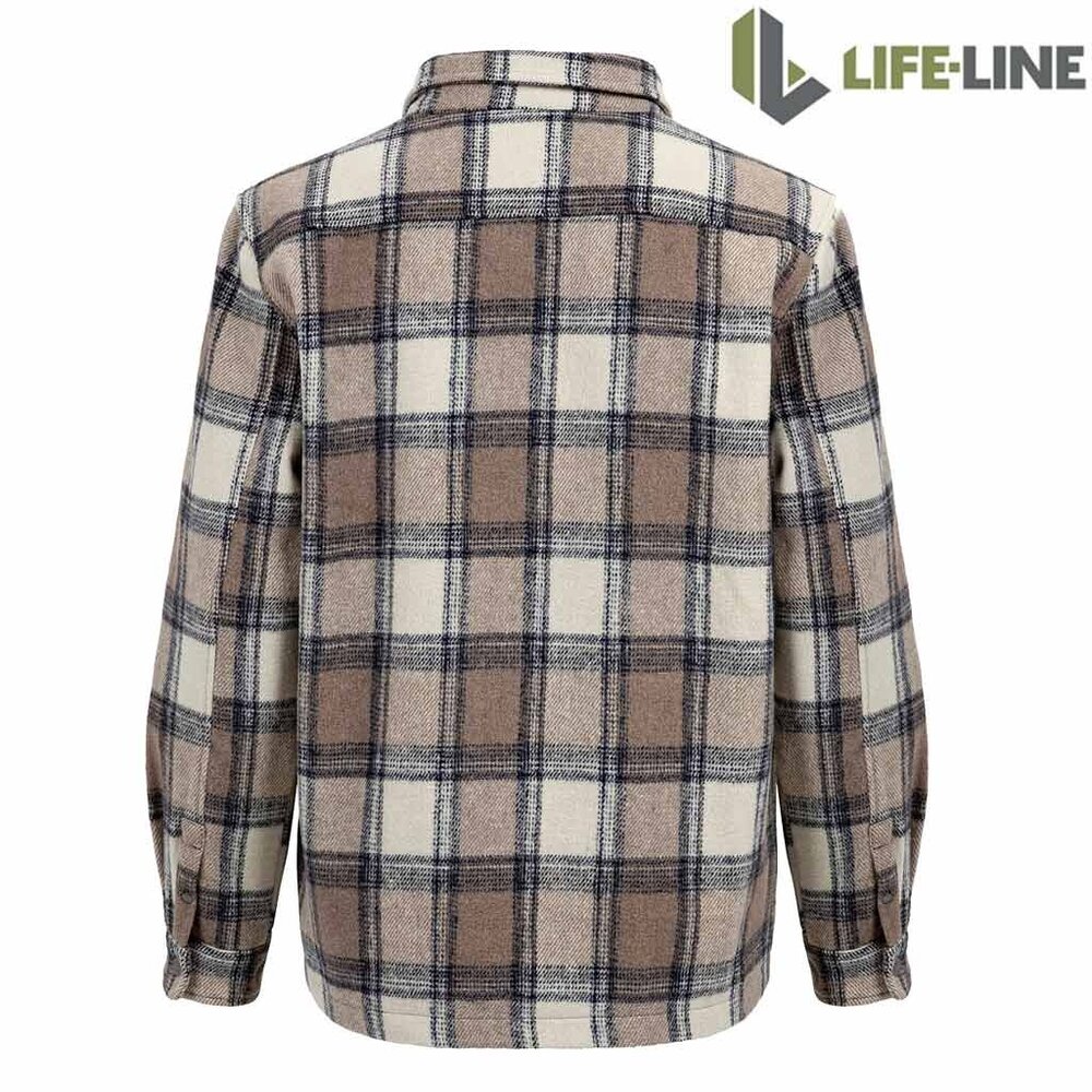 Life Line Pico Beige Check Lined Flannel Shirt Heren