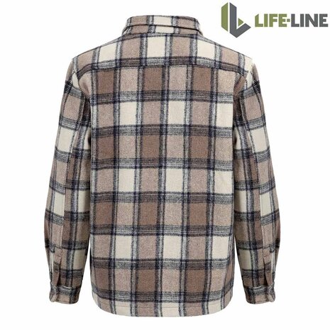 Life Line Pico Beige Check Lined Flannel Shirt Heren