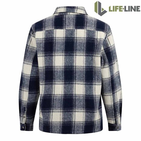 Life Line Pico Navy Beige Check Lined Flannel Shirt Heren Life Line Pico Navy Beige Check Lined Flannel Shirt Heren