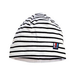 Breton Stripe Classic Bonnet White Black Katoenen Muts