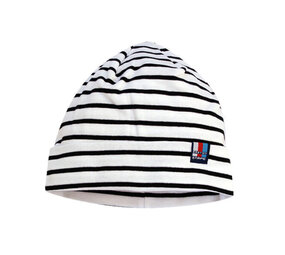 Breton Stripe Classic Bonnet White Black Katoenen Muts Breton Stripe Classic Bonnet White Black Katoenen Muts