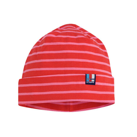 Breton Stripe Classic Bonnet Red Fuchsia Katoenen Muts Breton Stripe Classic Bonnet Red Fuchsia Katoenen Muts