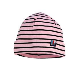 Breton Stripe Classic Bonnet Pink Navy Katoenen Muts Breton Stripe Classic Bonnet Pink Navy Katoenen Muts
