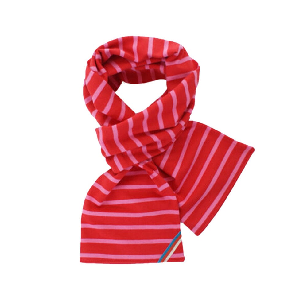 Breton Stripe Classic Maritiem Red Fuchsia Katoenen Sjaal Breton Stripe Classic Maritiem Red Fuchsia Katoenen Sjaal