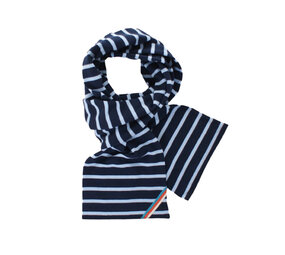 Breton Stripe Classic Maritiem Navy Sky Blue Katoenen Sjaal Breton Stripe Classic Maritiem Navy Sky Blue Katoenen Sjaal