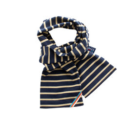Breton Stripe Classic Maritiem Navy Khaki Katoenen Sjaal Breton Stripe Classic Maritiem Navy Khaki Katoenen Sjaal