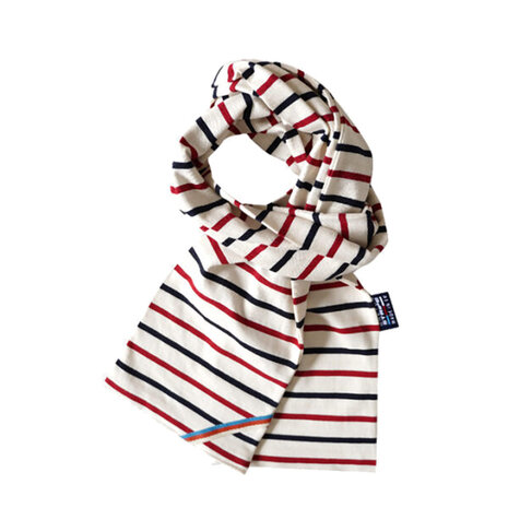 Breton Stripe Classic Maritiem Multi Navy Bordeaux Katoenen Sjaal