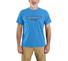 Carhartt Force Relaxed Fit Graphic Engineer Blue Heather T-Shirt Heren Carhartt Force Relaxed Fit Graphic Engineer Blue Heather T-Shirt Heren