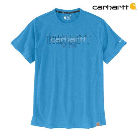 Carhartt Force Relaxed Fit Graphic Engineer Blue Heather T-Shirt Heren Carhartt Force Relaxed Fit Graphic Engineer Blue Heather T-Shirt Heren