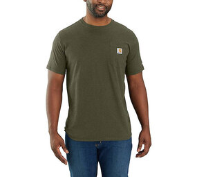 Carhartt Force Relaxed Fit Basil Heather Pocket T-Shirt Heren Carhartt Force Relaxed Fit Basil Heather Pocket T-Shirt Heren