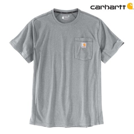 Carhartt Force Relaxed Fit Heather Gray Pocket T-Shirt Heren Carhartt Force Relaxed Fit Heather Gray Pocket T-Shirt Heren