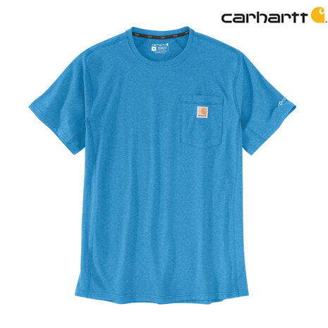 Carhartt Force Relaxed Fit Engineer Blue Heather Pocket T-Shirt Heren