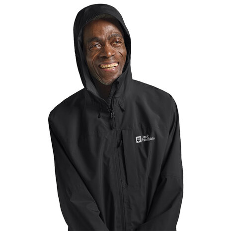 Jack Wolfskin Tempest 2L Black Regenjas Heren Jack Wolfskin Tempest 2L Black Regenjas Heren