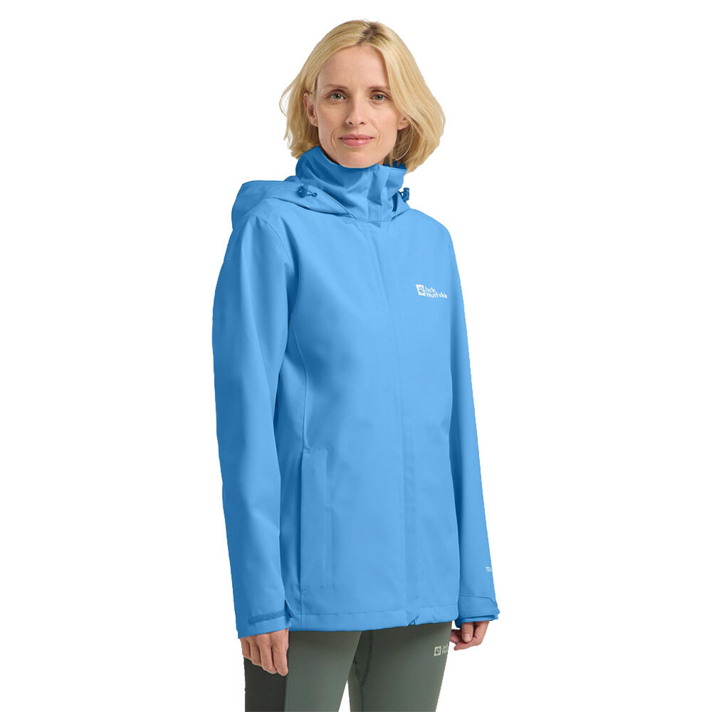 Jack Wolfskin Trailtime 2L Mid Blue Regenjas Dames Jack Wolfskin Trailtime 2L Mid Blue Regenjas Dames