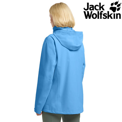 Jack Wolfskin Trailtime 2L Mid Blue Regenjas Dames Jack Wolfskin Trailtime 2L Mid Blue Regenjas Dames