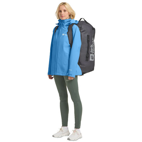 Jack Wolfskin Trailtime 2L Mid Blue Regenjas Dames Jack Wolfskin Trailtime 2L Mid Blue Regenjas Dames