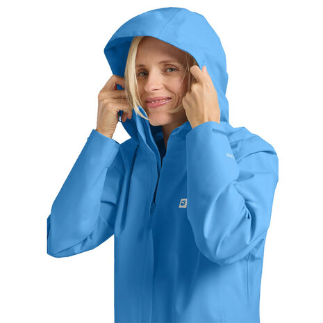 Jack Wolfskin Trailtime 2L Mid Blue Regenjas Dames Jack Wolfskin Trailtime 2L Mid Blue Regenjas Dames