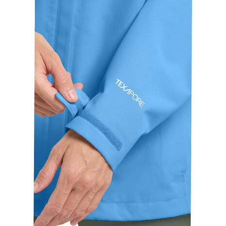 Jack Wolfskin Trailtime 2L Mid Blue Regenjas Dames Jack Wolfskin Trailtime 2L Mid Blue Regenjas Dames