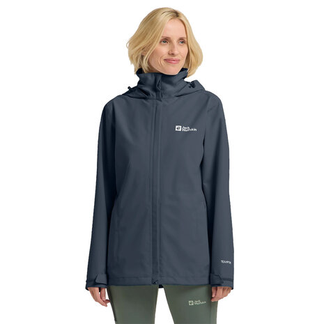 Jack Wolfskin Trailtime 2L Midnight Sky Regenjas Dames Jack Wolfskin Trailtime 2L Midnight Sky Regenjas Dames