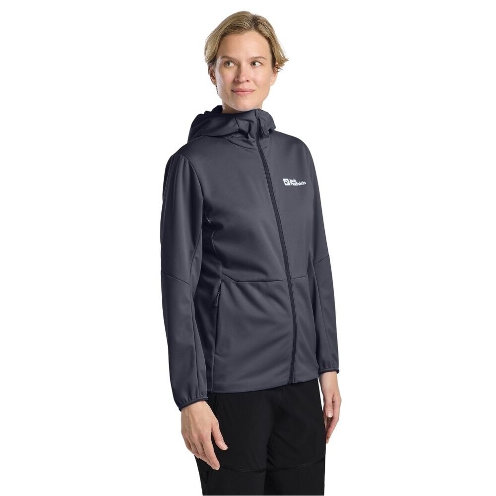 Jack Wolfskin Feldberg Hoody Graphite Softshell Jas Dames Jack Wolfskin Feldberg Hoody Graphite Softshell Jas Dames