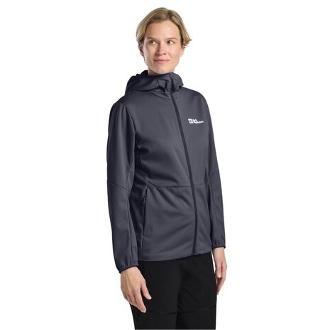 Jack Wolfskin Feldberg Hoody Graphite Softshell Jas Dames Jack Wolfskin Feldberg Hoody Graphite Softshell Jas Dames