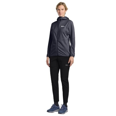 Jack Wolfskin Feldberg Hoody Graphite Softshell Jas Dames Jack Wolfskin Feldberg Hoody Graphite Softshell Jas Dames