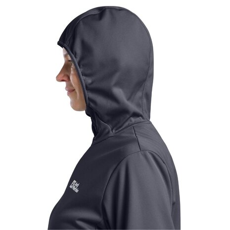 Jack Wolfskin Feldberg Hoody Graphite Softshell Jas Dames Jack Wolfskin Feldberg Hoody Graphite Softshell Jas Dames