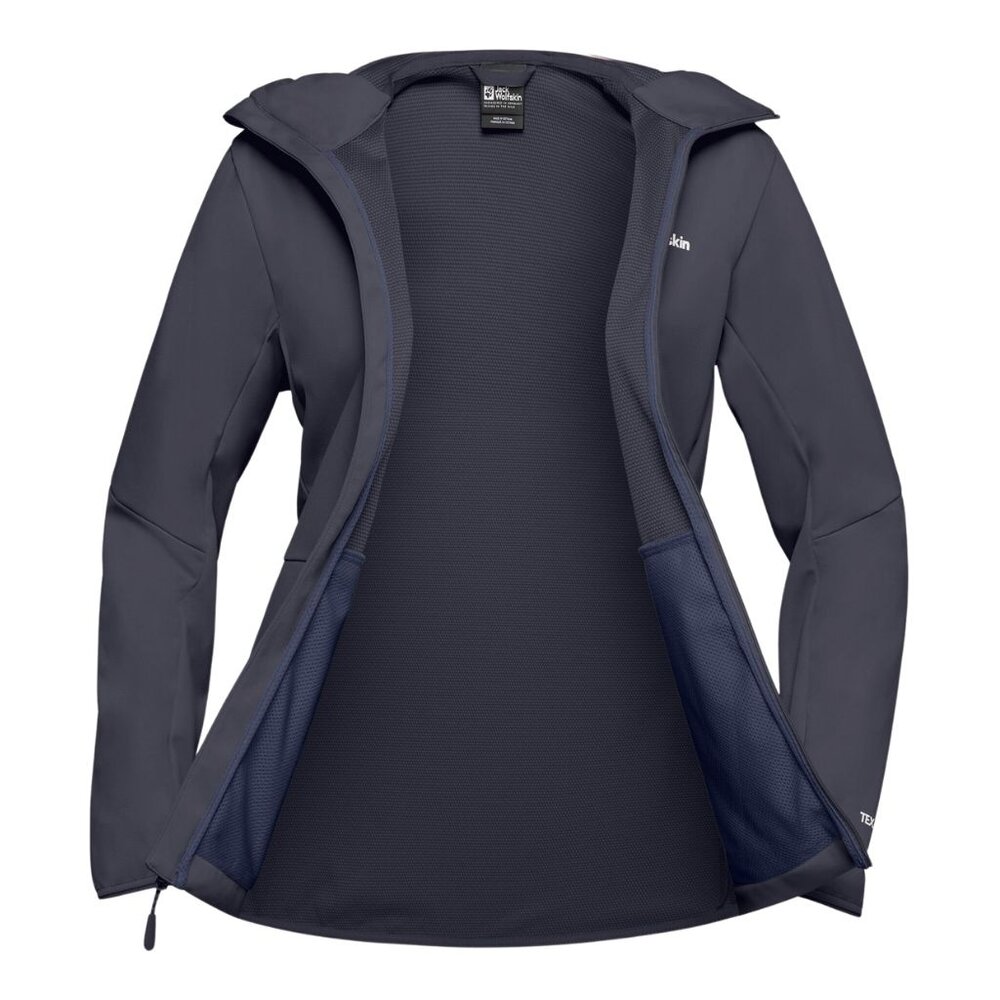 Jack Wolfskin Feldberg Hoody Graphite Softshell Jas Dames Jack Wolfskin Feldberg Hoody Graphite Softshell Jas Dames