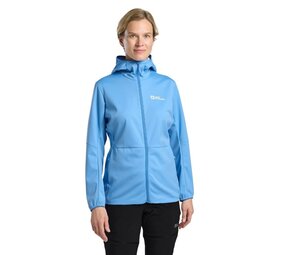 Jack Wolfskin Feldberg Hoody Mid Blue Softshell Jas Dames Jack Wolfskin Feldberg Hoody Mid Blue Softshell Jas Dames