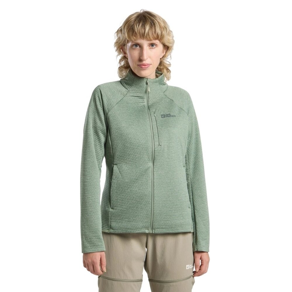 Jack Wolfskin Taiga Full Zip Eucalyptus Fleece Jack Dames Jack Wolfskin Taiga Full Zip Eucalyptus Fleece Jack Dames