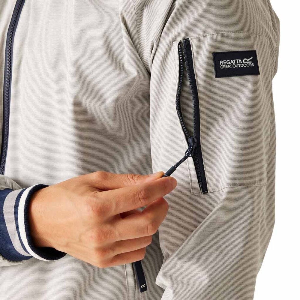 Regatta Shorebay III Silver Grey Linear Stripe Zomerjas Heren Regatta Shorebay III Silver Grey Linear Stripe Zomerjas Heren