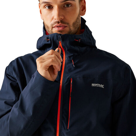 Regatta Birchdale II Navy Tangerine Tango Outdoorjas Heren