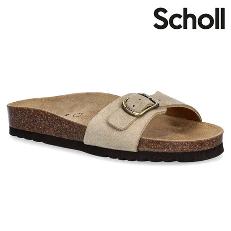 Scholl Estelle Suede Beige Slippers Dames