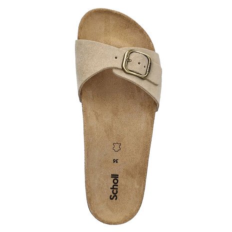 Scholl Estelle Suede Beige Slippers Dames