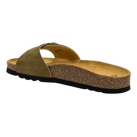 Scholl Estelle Suede Khaki Slippers Dames Scholl Estelle Suede Khaki Slippers Dames
