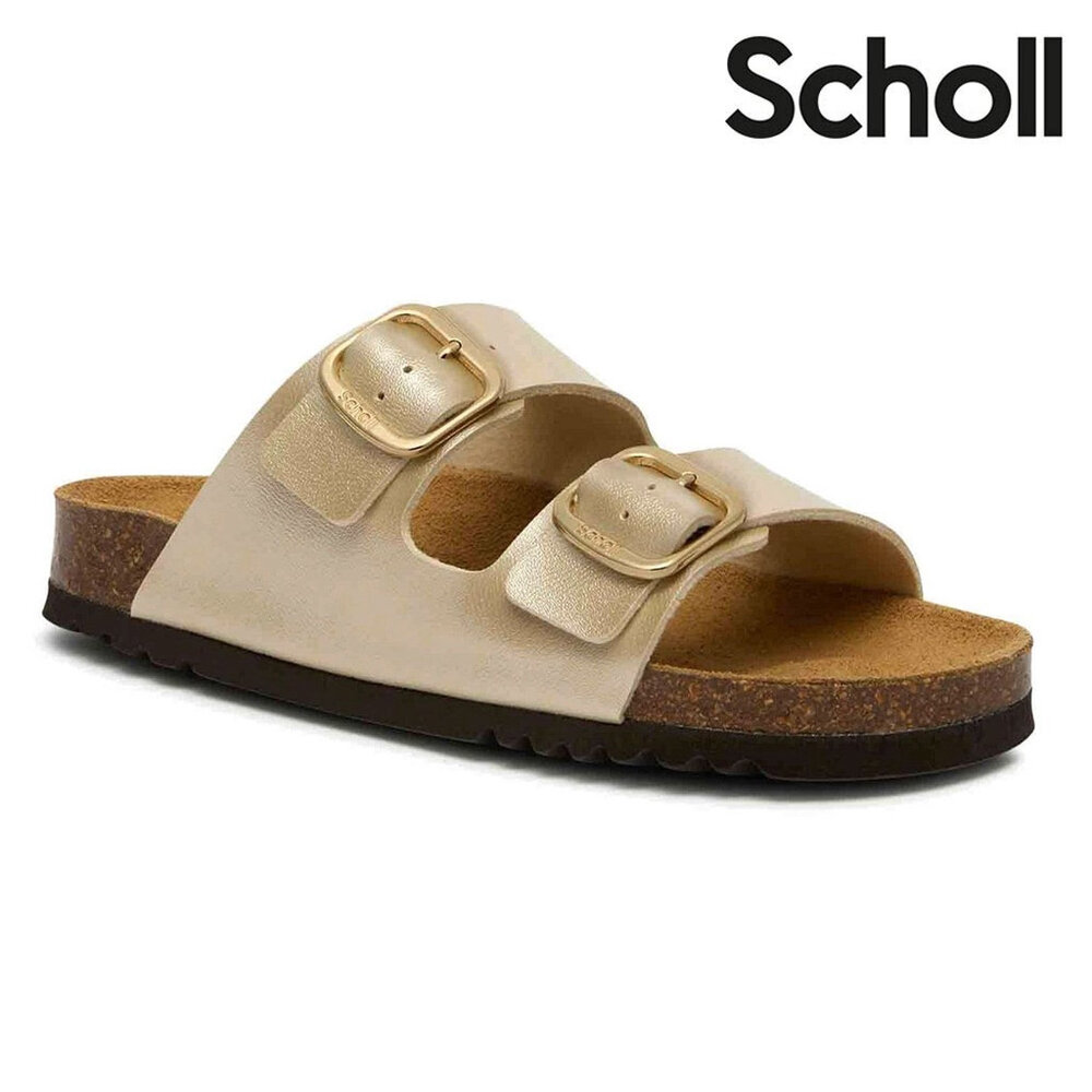 Scholl Josephine Metal Synthetic Light Gold Sandalen Dames Scholl Josephine Metal Synthetic Light Gold Sandalen Dames