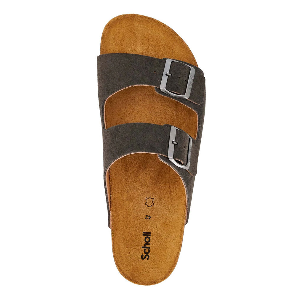 Scholl Julien Suede Grigio Grijs Sandalen Heren Scholl Julien Suede Grigio Grijs Sandalen Heren