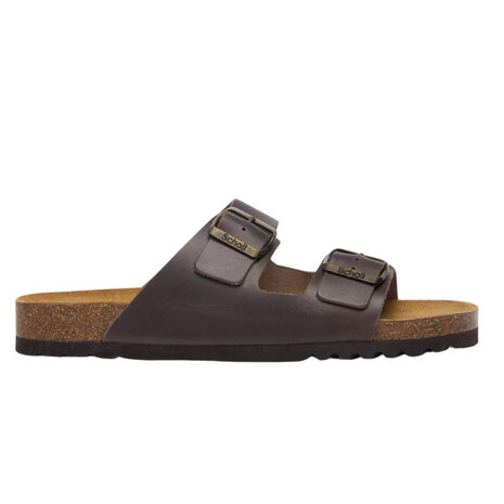 Scholl Julien Leather Caffe Sandalen Heren Scholl Julien Leather Caffe Sandalen Heren