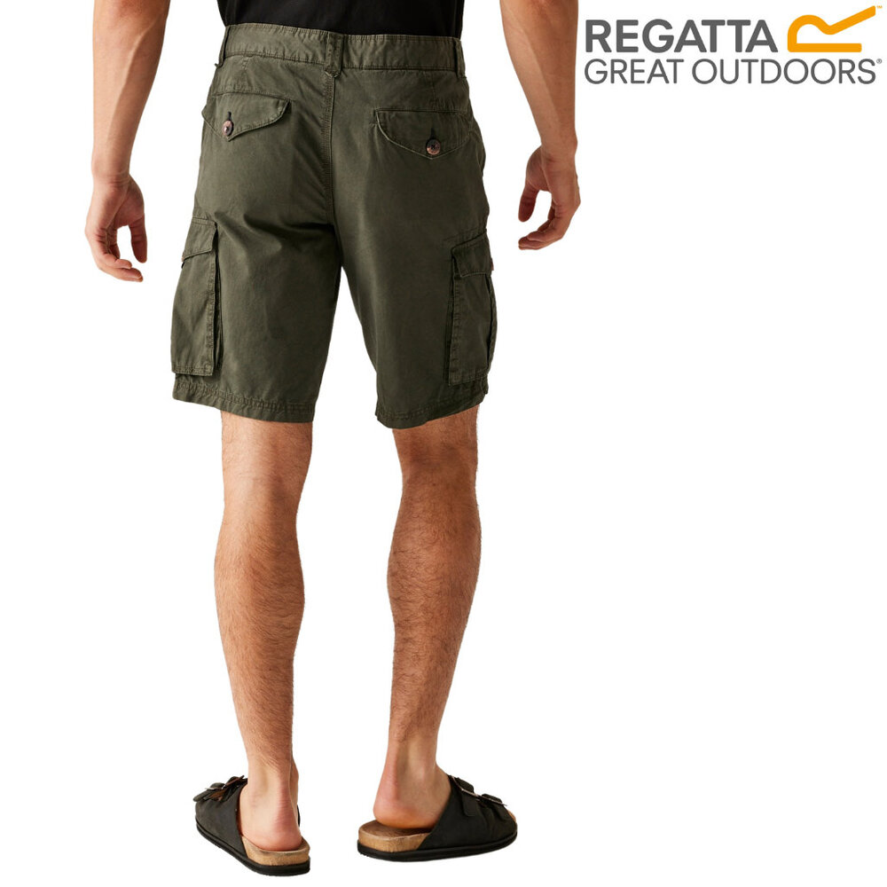 Regatta Shorebay Dark Khaki Cargo Shorts Heren