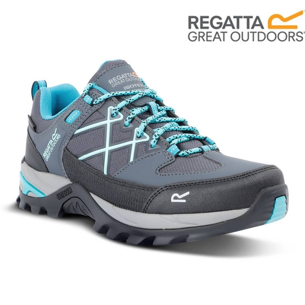 Regatta Samaris Low Isotex Seal Grey Turquoise Wandelschoenen Dames Regatta Samaris Low Isotex Seal Grey Turquoise Wandelschoenen Dames