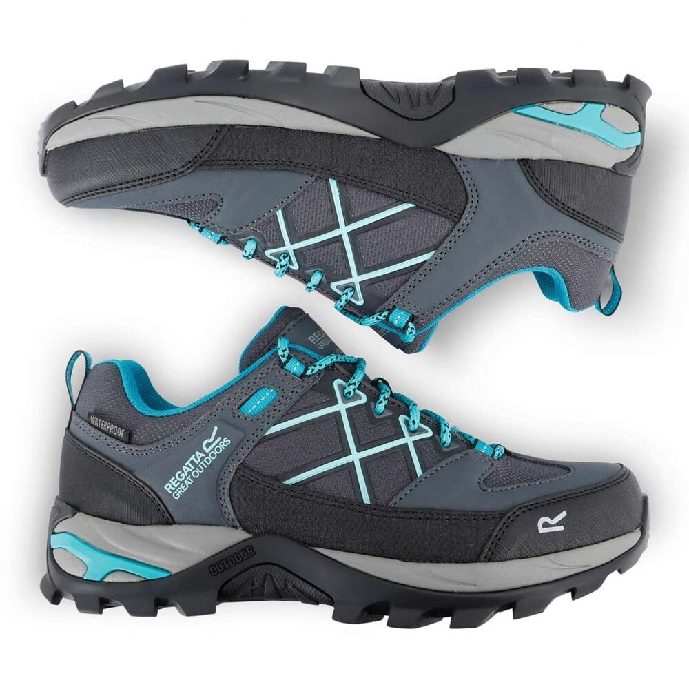 Regatta Samaris Low Isotex Seal Grey Turquoise Wandelschoenen Dames Regatta Samaris Low Isotex Seal Grey Turquoise Wandelschoenen Dames