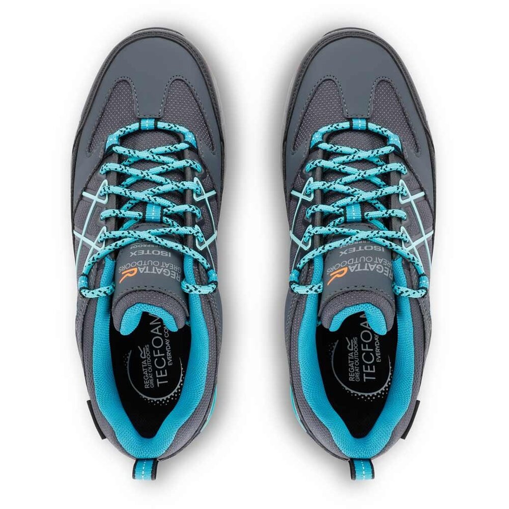 Regatta Samaris Low Isotex Seal Grey Turquoise Wandelschoenen Dames Regatta Samaris Low Isotex Seal Grey Turquoise Wandelschoenen Dames