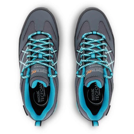 Regatta Samaris Low Isotex Seal Grey Turquoise Wandelschoenen Dames Regatta Samaris Low Isotex Seal Grey Turquoise Wandelschoenen Dames