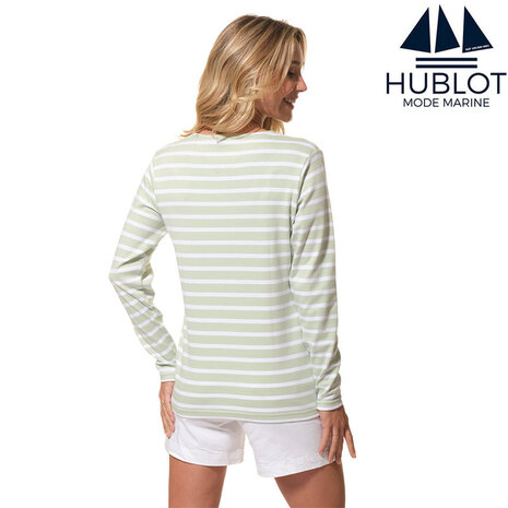 Hublot Cordage Maritiem Gestreept Ice Mint Longsleeve Shirt Dames Hublot Cordage Maritiem Gestreept Ice Mint Longsleeve Shirt Dames